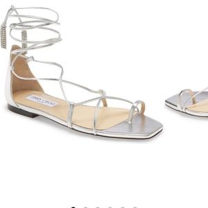 Jimmy Choo Silver Flat Sandals!